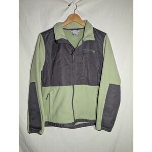 Free‎ Country Womens Fleece Jacket Large Lightweight Grey Green Full Zip Pocket